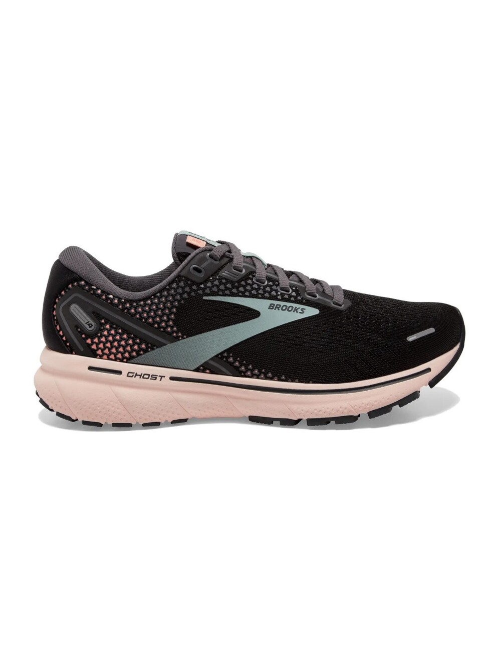 Brooks Ghost 14 Women’s Black And Light Pink Tennis Shoes Size 9.5